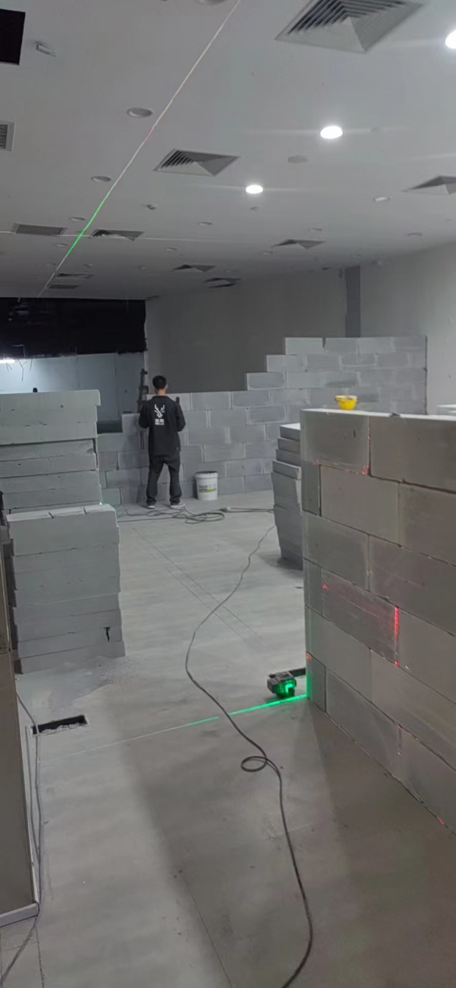 泡沫砖隔墙现场